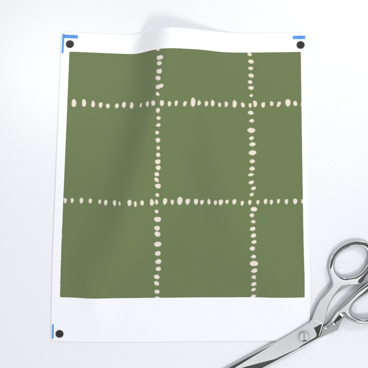 Avocado Green Windowpane Plaid Weathered Grid Squares Minimal Custom Pre-pasted Wallpaper by Spoonflower Pre-Pasted Wallpaper 2FT Wide